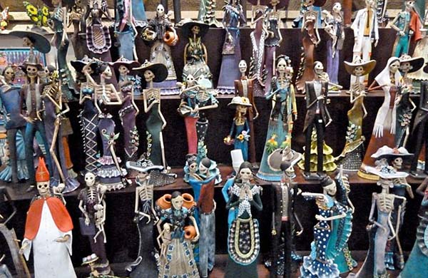 Catrina Dolls in the Huichol Indian Art Store on the Malecón